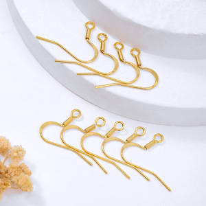 18K Gold Plated Brass Ear <b>Hooks</b> Drop Shape For Earring Making DIY Jewelry Findings SX0233 - Product Image 3