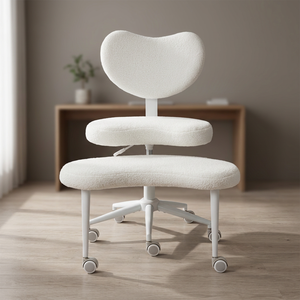 Modern Convertible <b>Lift</b> <b>Chair</b> for Gym-Gliding Wheels ADHD Lumbar Support Extendable Adjustable Height Teddy Material Handle - Product Image 4
