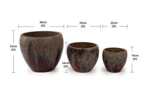 Pot de fleurs en céramique émaillée moderne de qualité supérieure avec trous de drainage - Jardinière écologique respirante à haute porosité pour une utilisation en intérieur/extérieur - Product Image 4