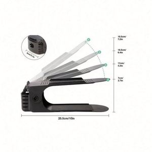 Organizador de Zapatos Desmontable y Ajustable de Dos Niveles con Ranuras para Zapatos, Ahorrador de Espacio para Almacenamiento en Armarios (1 Unidad) - Product Image 6