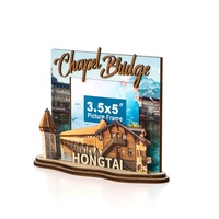 Petit cadre photo en bois découpé au laser, style rustique nordique, support photo de bureau pour cadeau de mariage ou de fête