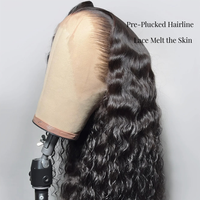 Perruque Frontale HD en Cheveux Indiens Bruts, Perruque Complète Glueless en Cheveux Humains avec Cuticules Alignées, Perruque Frontale en Dentelle pour Femmes Noires