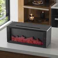 Diffuseur d'ambiance avec effet de flamme 3D réaliste, humidificateur, réservoir de 300 ml, charge par type C, fonctionnement silencieux