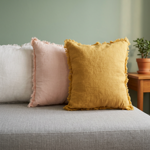 Solid Color Cotton Linen STONE WASH Pillow Memory Foam Filling Eco-Friendly Hotel Bedroom Use Durable Washable Lightweight - Product Image 3