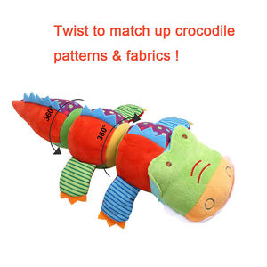 Jouets en peluche crocodile B775 aux couleurs vives et adorables, doux et colorés, avec son, pour développer l'intelligence des bébés, peluche crocodile - Product Image 3