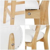 Chaise de bar simple à dossier haut en hêtre noir, chaise de loisirs en cuir pour la maison, le bureau, la cuisine
