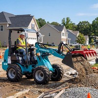 Minicargadora W1160 al por mayor con bomba de pistones Rexroth y motor Kubota, cargadora compacta para trabajos de construcción ligera 2.6T