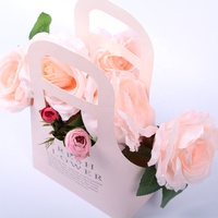 Sacs à fleurs de fleuriste en papier kraft brun sacs-cadeaux de bouquet de manches avec poignée pour la fête de mariage