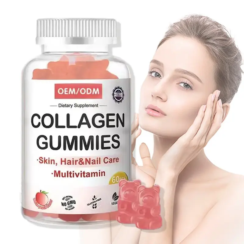 Label pribadi Natural l-glutathione Kulit pencerah Glutathione mengurangi pemutih kulit Gummies kolagen