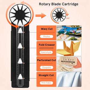 Coupe-papier à roulettes 12 en 1 avec mesures, outil artisanal multifonctionnel coulissant pour le scrapbooking et la découpe de photos - Product Image 5