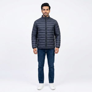 2026 Men's Stand Collar Winter <b>Waterproof</b> <b>Padded</b> Bubble Puffer Jacket 100% Nylon Canvas Front Logo - Product Image 1