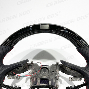 Volante de Fibra de Carbono Negra Real con Pantalla LED para <span class=keywords><strong>Hyundai</strong></span> Genesis Coupe, Costuras Personalizables para Genesis Coupe - Product Image 5