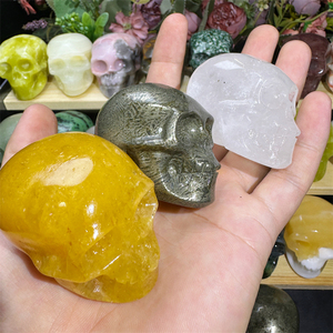 Calaveras mixtas de 2 pulgadas, venta al por mayor, calaveras de cristal naturales, calaveras de pirita para piedras curativas - Product Image 2