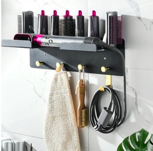 Support mural multifonctionnel rectangulaire pour <span class=keywords><strong>Dyson</strong></span> <span class=keywords><strong>Airwrap</strong></span>, organiseur de câbles et support de rangement pour fer à boucler - Product Image 6