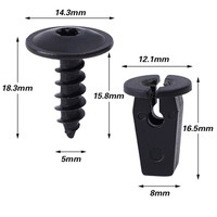 Vis autotaraudeuses noires de 5 mm avec écrous en plastique en U, clips de fixation pour pare-chocs, ailes et passages de roue, kit de pièces de rechange pour carrosserie automobile