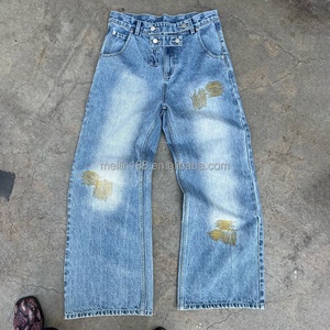Fabricant de jeans, pantalons en denim pour hommes de haute qualité sur mesure, jeans vintage à lavage acide, jeans baggy - Product Image 1