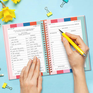 <span class=keywords><strong>Agenda</strong></span> DE TRABAJO personalizada A5 para mujer, planificador Rosa semanal mensual, cuaderno, caja de encuadernación en espiral, de cubierta de PP Material, 2025 - Product Image 4