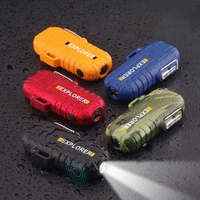 Briquet double arc sans flamme rechargeable par USB Kongbo, étanche et coupe-vent, avec lampe torche