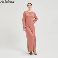 Abaya ASchulman, vêtement islamique modeste en jersey, classique traditionnel, essentiel, abaya longue et unie pour robe musulmane
