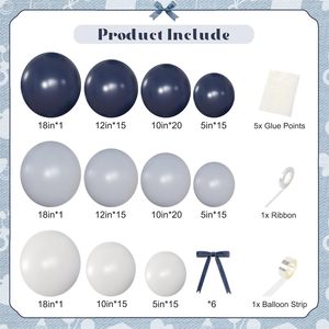 Großhandel Marineblau Junge Babyparty Latex-Ballon & Zubehör Bogen-<span class=keywords><strong>Set</strong></span> Aufblasbares <span class=keywords><strong>Set</strong></span> Ballongirlande - Product Image 3