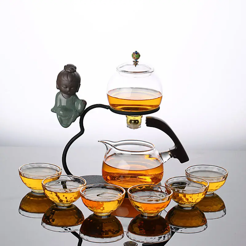 Домашний чайный набор из эмали, автоматический Чайник из боросиликатного стекла, наборы для кофе и чая с фильтром