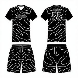 Uniformes de Fútbol Personalizados al por Mayor, Camisetas de Fútbol de Manga Corta, Ligeras, Transpirables y de Secado Rápido, 100% Poliéster - Product Image 1