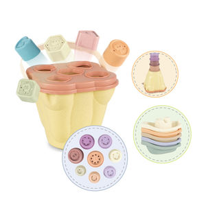 Juego de 19 piezas de juguetes de baño educativos para niños tazas apilables de paja de <span class=keywords><strong>trigo</strong></span> bloques de clasificación para reconocimiento de color habilidades motoras finas - Product Image 4
