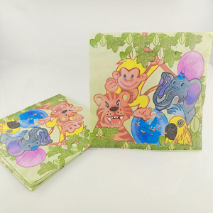 ผ้าเช็ดปากอาหารค่ำลายลิงสัตว์ขนาด33ซม. พิมพ์ลายตามสั่งสำหรับงานปาร์ตี้และโรงแรม - Product Image 5