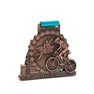 Médaille de sport en métal personnalisée or, argent, bronze avec ruban, sur mesure pour souvenir sportif - Product Image 1