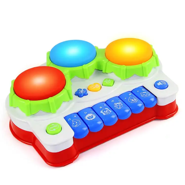 ChuangFa electric cartoon piano musical instruments toys Cartoon musical drum kit for baby play musical drum with light