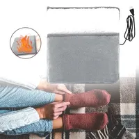 Coussin chauffant d'hiver pour les pieds électrique à chargement USB Tapis chauffant universel en peluche lavable pour les pieds Tapis chauffant pour la maison