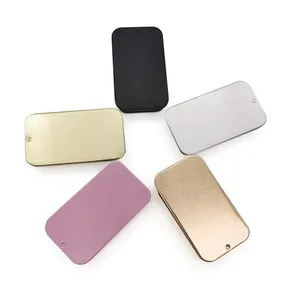 Customized Colorful Pull-push Empty Tin Cans Tinplate Metal Small Square Iron Tin Box