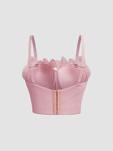 Vêtements pour femmes, soutien-gorge corset sans bretelles sophistiqué avec strass floraux 3D, crop top tendance - Product Image 6