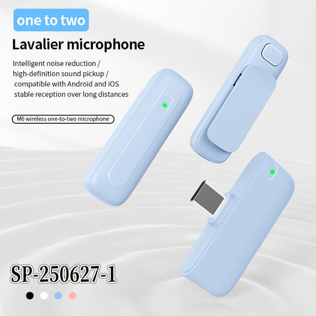 M6 Wireless Lapel Microphone with AI Noise Reduction and Echo Cancellation for Live Streaming, Dedicated to Video Vlog Recording