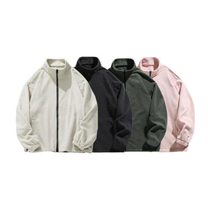 Invierno juvenil Reversible polar Stand Collar Color sólido Casual deporte manga larga <span class=keywords><strong>chaquetas</strong></span> de algodón para mujeres y hombres - Product Image 1