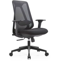 Chaise de bureau avec dossier en maille respirante et siège rembourré, hauteur réglable, base pivotante, chaise ergonomique à levage, design contemporain