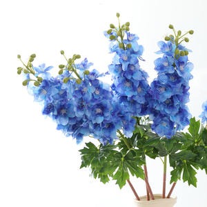 Flor Artificial de Alta Calidad, Tacto Real, Látex, Delphinium Ajacis, Azul y Rosa, para Decoración de Bodas, Centro de Mesa para el Hogar - Product Image 5