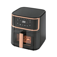 Hete Aanbieding 9L Vierkante Airfryer Oven Zonder Olie en Minder Vet Oververhitting Bescherming Anti-aanbaklaag Digitaal Venster Feestelijke Airfryer