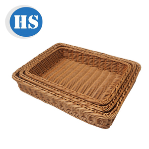 New Arrivals Handmade Vegetable Storage Decorate Display Basket Plastic Rattan Tray
