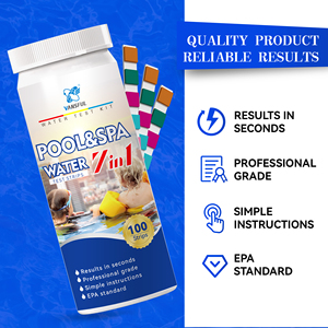 7 trong 1 Pond nước kiểm tra Strips, nước muối nước ngọt <span class=keywords><strong>Kit</strong></span> kiểm tra 50 đếm - Product Image 2