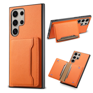 Funda de Teléfono Tipo Cartera Denior de Cuero Sintético con Patrón de Lichi, 3 Ranuras para Tarjetas, Compatible con <span class=keywords><strong>Samsung</strong></span> S26/S25/S24/S23/S22/S21/Serie A - Product Image 1