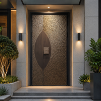 Portail de jardin en aluminium gravé CNC sur mesure, panneau d'entrée extérieur moderne avec serrure intelligente pour projets de villas, cours et maisons résidentielles