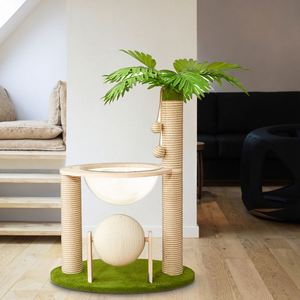 Kinghon - Rascador para Gatos Grande con Árbol de Coco Integrado, Nido de Sisal y Columna de Rascado para Gatitos, Diseño que Ahorra Espacio - Product Image 5