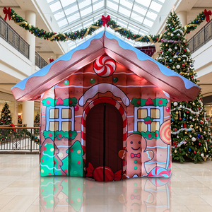 WINSUN <b>Inflatable</b> Gingerbread <b>House</b> Christmas Decoration Oxford Fabric CE Certified Custom Logo for Outdoor Yard Holiday Display - Product Image 1