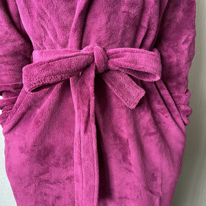 Hotel Home Soft <span class=keywords><strong>accappatoio</strong></span> fabbricazione professionale <span class=keywords><strong>lusso</strong></span> per <span class=keywords><strong>donna</strong></span> pigiama Robes 100% poliestere con cappuccio tinto in filo tessuto - Product Image 1