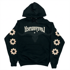 เสื้อฮู้ดผู้ชายแบบสบายๆ ปี 2024 ผ้าฟลีซลายเรียบ ผ้าฝ้ายผสมโพลีเอสเตอร์สำหรับฤดูหนาว คอปกแบบมีฮู้ด สีพื้น ย้อมสีได้ตามสั่ง พร้อมปักโลโก้ ขายส่ง - Product Image 1