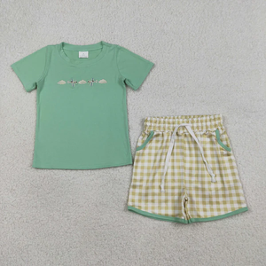 Conjunto de ropa para el 4 de julio para bebés y niñas, con lazos, sin mangas, top con estampado de cangrejo y pantalones cortos con volantes - Product Image 3