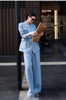 Ensemble deux pièces élégant pour femme, style Old Money, vert, taille XL, printemps-automne, en lin peigné, pantalon ample à jambes larges, idéal pour le bureau