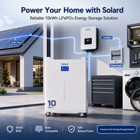 Batería LiFePO4 de 10 kWh con Carcasa Reforzada para Uso Doméstico a Largo Plazo, Híbrida, Apilable, de Alta Eficiencia y 8000 Ciclos de Carga, Solard