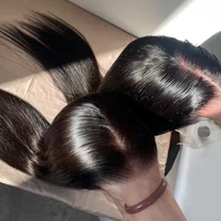 Perruques de cheveux humains vietnamiens bruts lisses 13x6 HD sans colle, perruque frontale en dentelle de cheveux humains, cheveux alignés dans le sens des cuticules, perruque frontale complète en dentelle